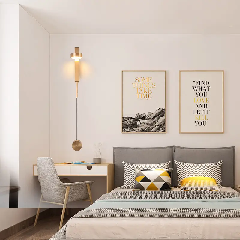 Nordic Creative Minimalist Living Room Aisle Decorative Wall Lamp Post-modern Rotatable Dimming Bedroom Bedside