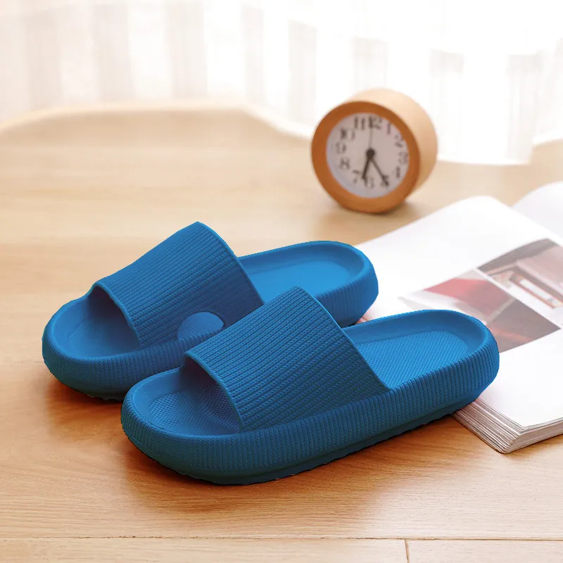 Bathroom Platform Slippers Home EVA Shoes - Blue