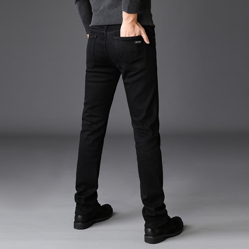 Title 3, Koreaanse slim fit heren jeans met middelhoge t...