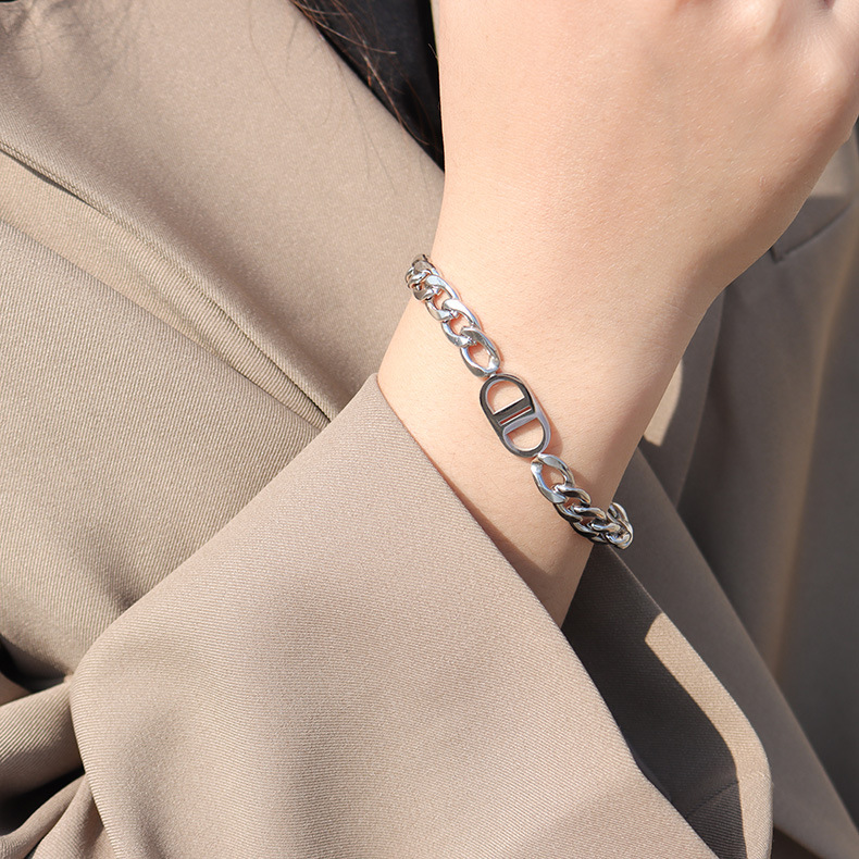 European And American Retro Fashion Hip-Hop Metal Chain Titanium Steel Material