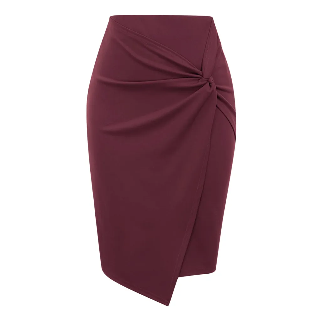 Printed Urban Casual Bag Hip Skirt Skirt - Wine