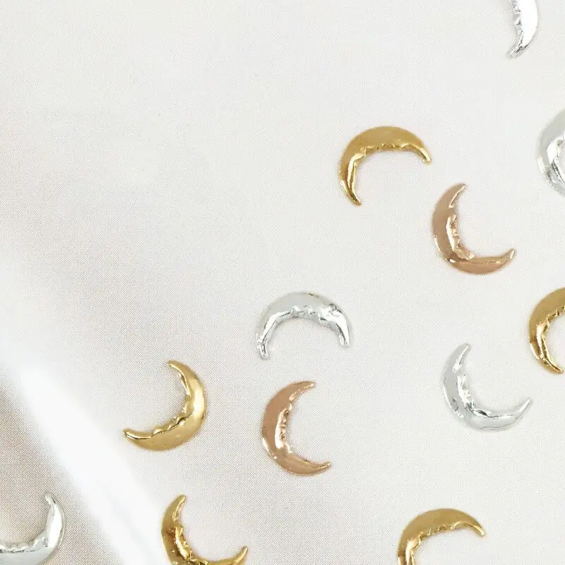Nail Art Jewelry Gold and Silver Big Moon Art