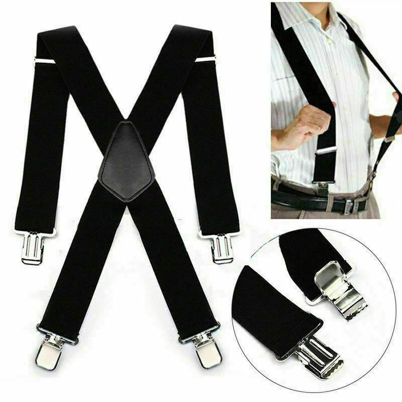 Wide Strap Suspenders Black 50mm Wide And High Elastic Elastic High Quality Suspenders