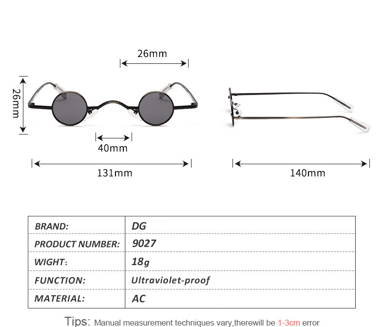 Title 1, Retro Mini Sunglasses Round Men Metal