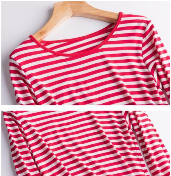 Title 4, Navy Striped Round Neck Autumn Clothes Plus Size