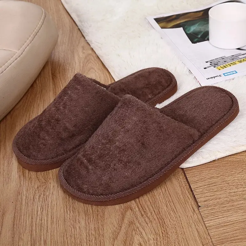 Winter Cotton Slippers New Plush Shoes Men's Warm Home