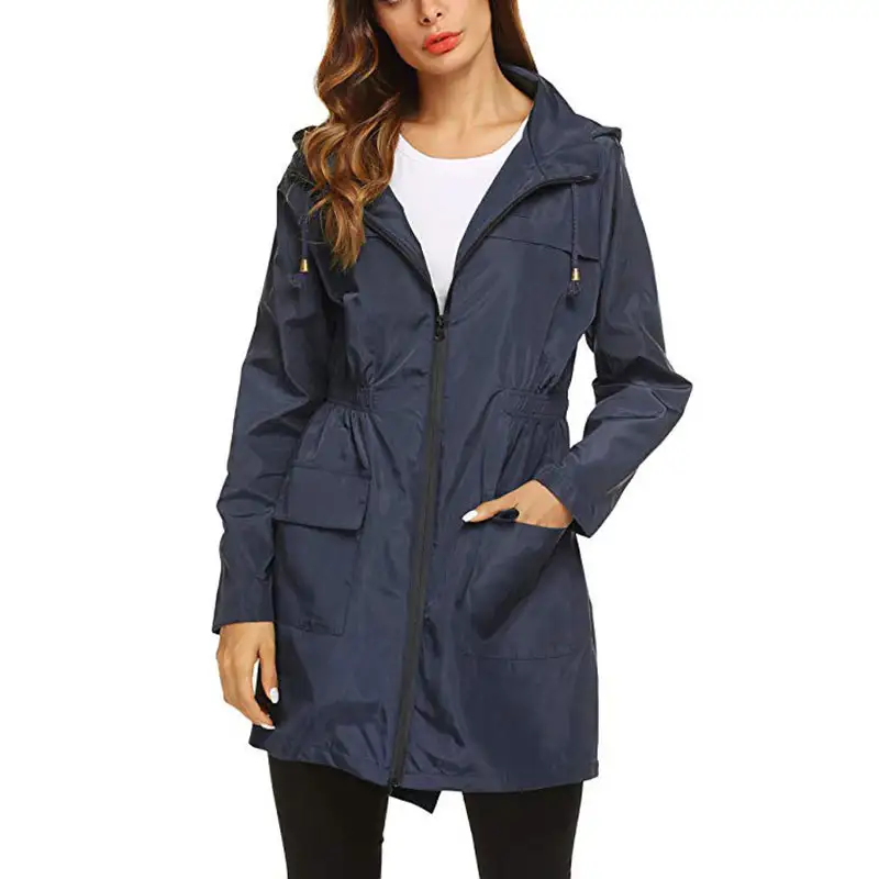 Outdoor Jacket Waist Hooded Lightweight Waterproof Raincoat Jacket