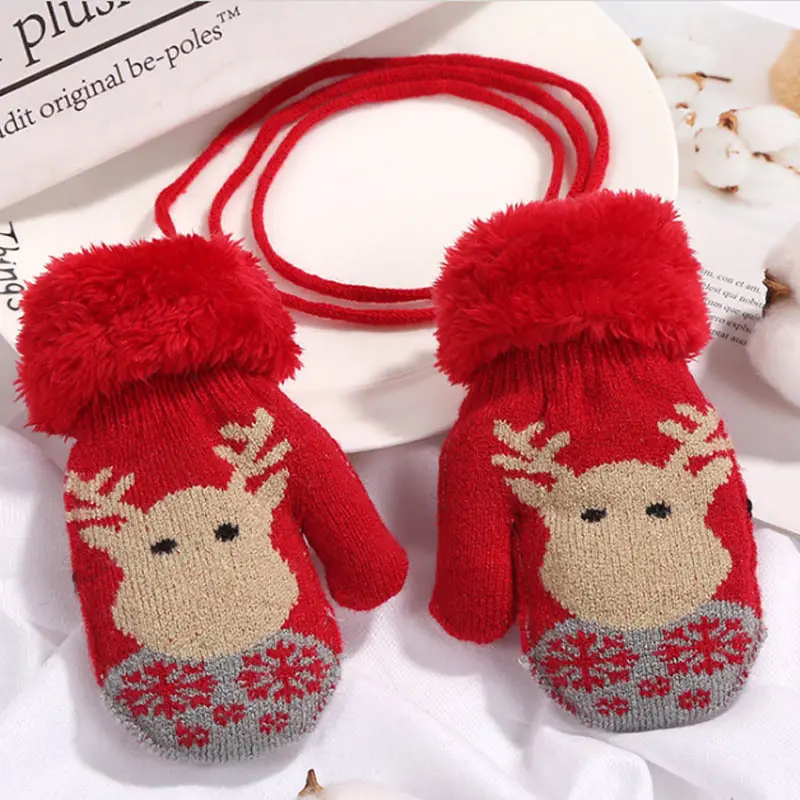 Children'S Gloves Winter New Christmas Cartoon Bag Refers