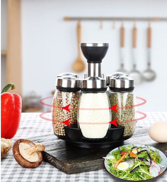 Spice Bottle Lightweight Strong Sealing Durable Rotated Spice Shelf Rack  - Image 5