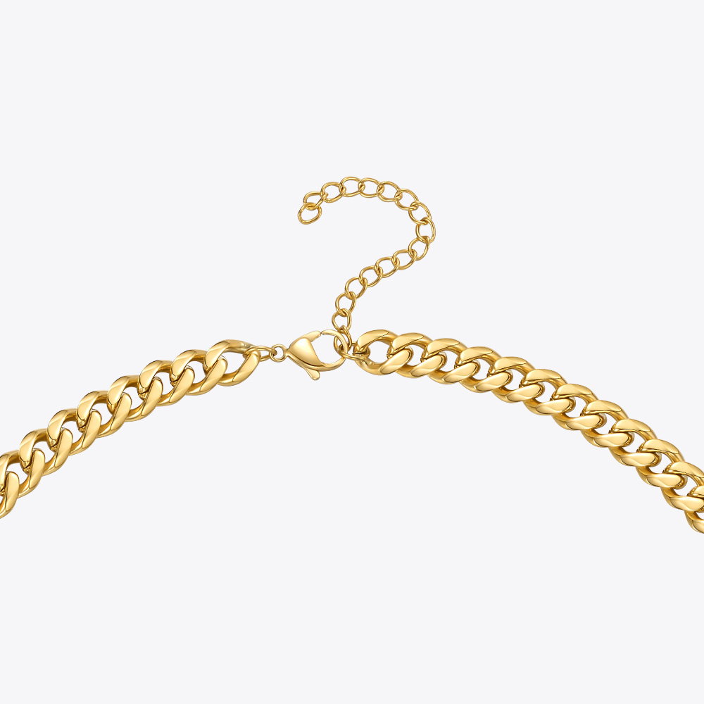 18K Gold-plated Titanium Steel European And American Personality Natural Pearl Pendant Thick Chain