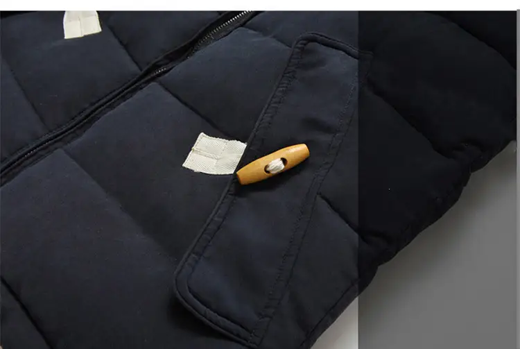 Winter Fur Collar Cotton-Padded Jacket Men's Korean Style Slim Mid-Length Men's Student Padded Jacket And Velvet Thick Hooded Jacket