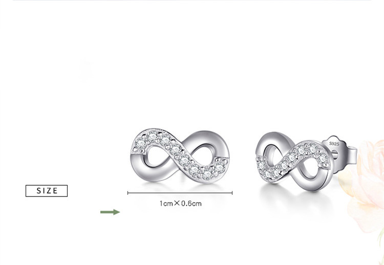 S925 Sterling Silver New Unlimited Love Stud Earrings
