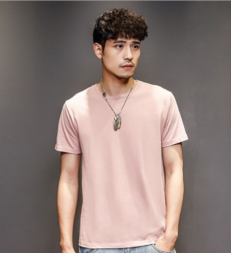 Men's Cotton Short-sleeved T-shirt Men's Half-sleeved Solid color T-shirt bottoming Shirt Clothes Trend Ins