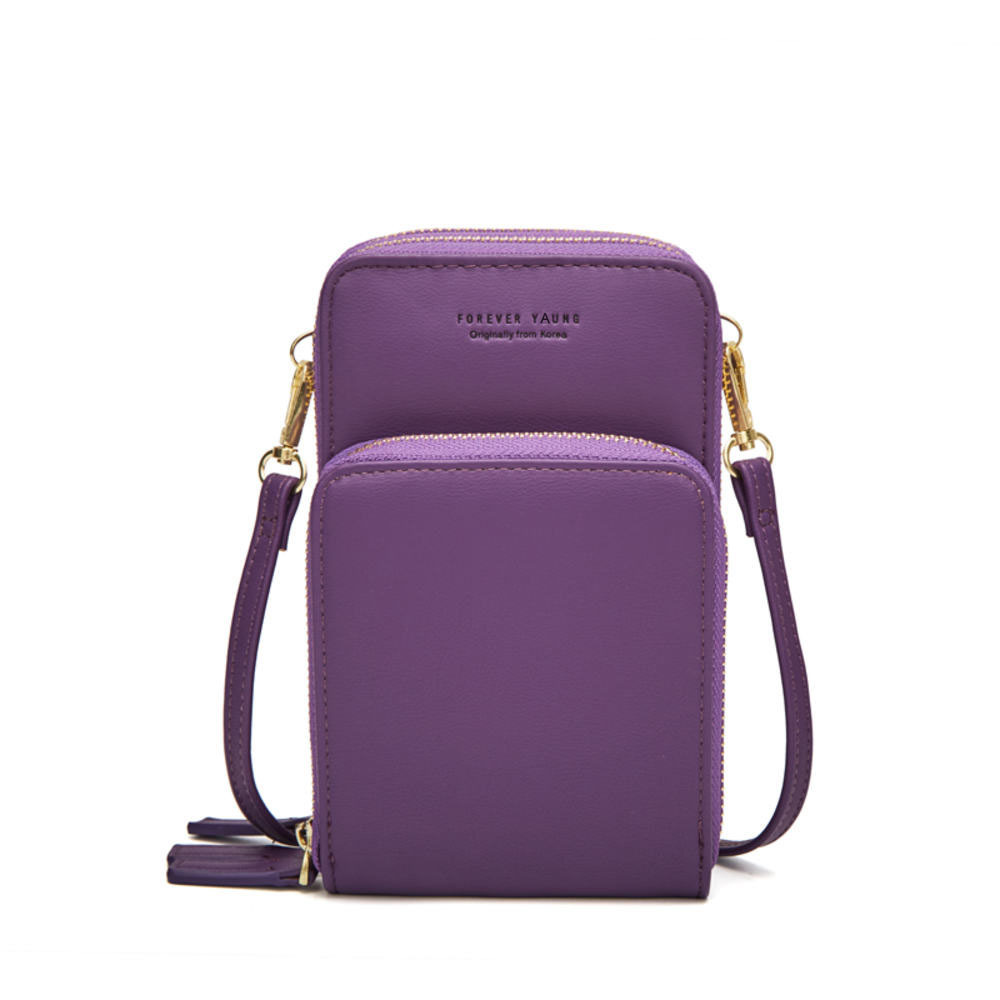 PU multifunctional touch screen mobile phone bag Purple - Shop at LoveMi