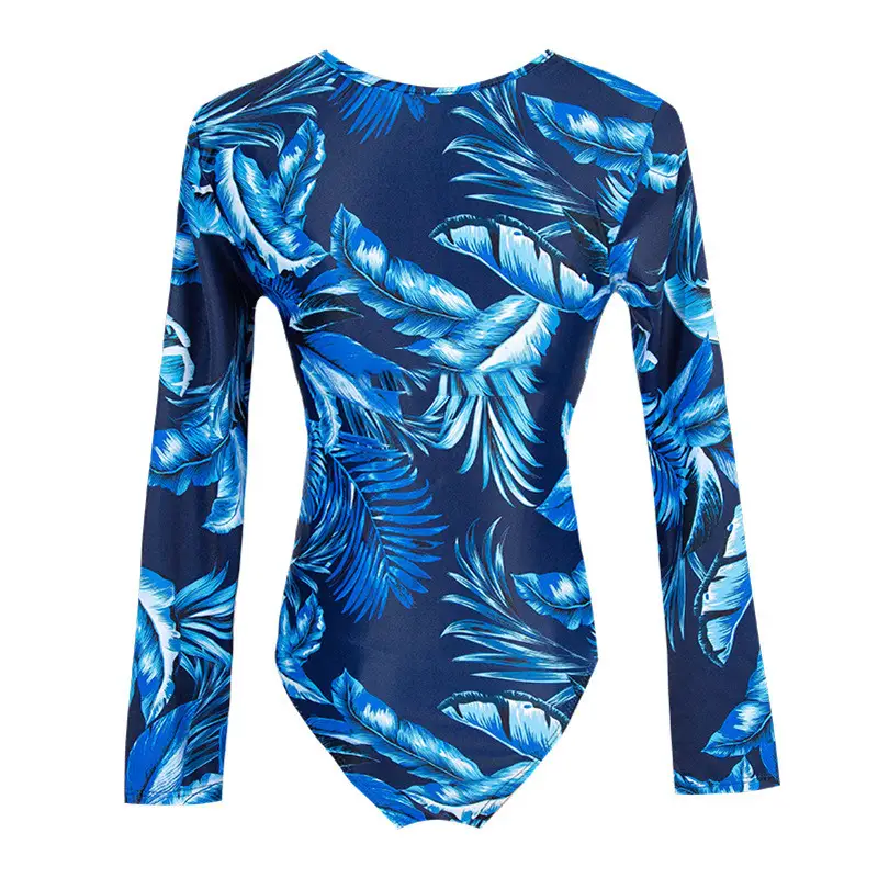 Amazon One Piece Long Sleeve Sunscreen Swimsuit Lock Sexy Foreign Trade Europe And America New Fast Selling Bikini