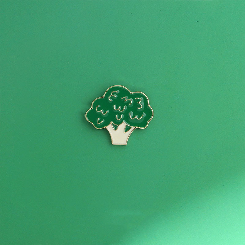 Title 2, Garlic Leaf Broccoli Green Brooch