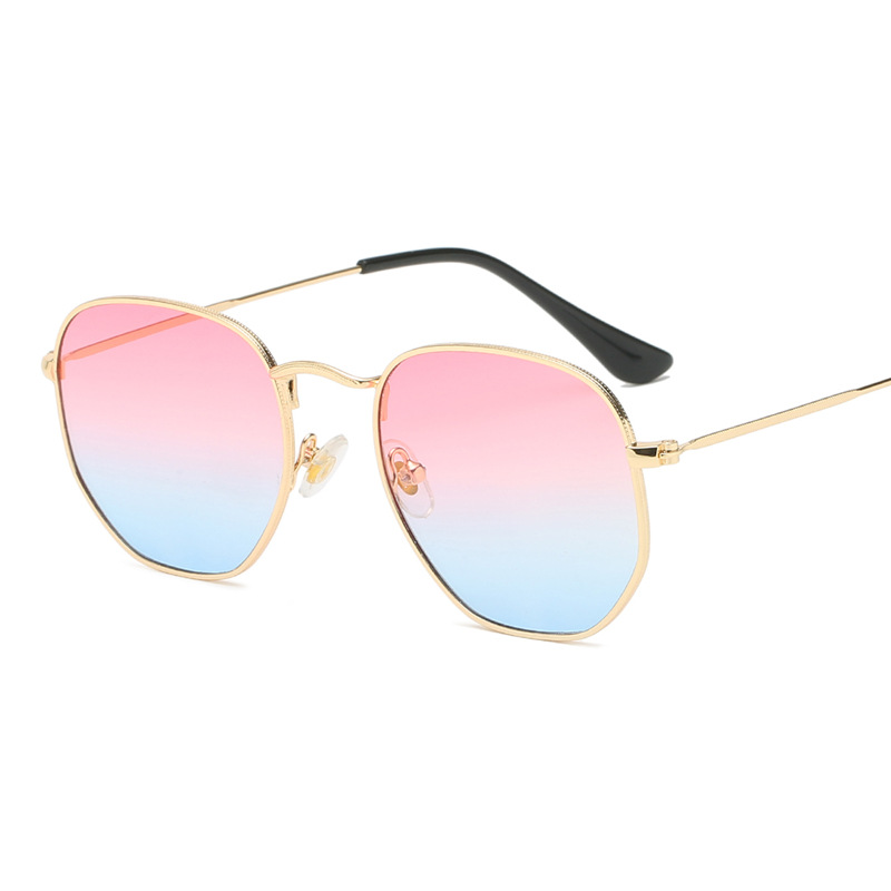 Harajuku Personality Irregular Sunglasses Fashion Metal Glasses Men’S Literary Style Sunglasses