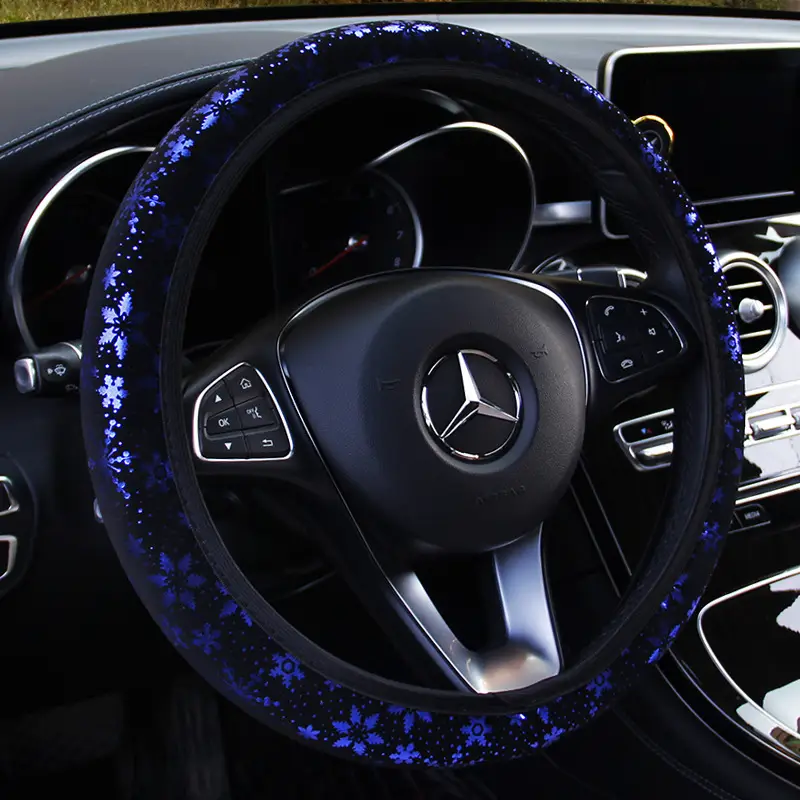 Car Steering Wheel Cover Hot Stamping Snowflake Without Inner Ring Elastic Band Grip