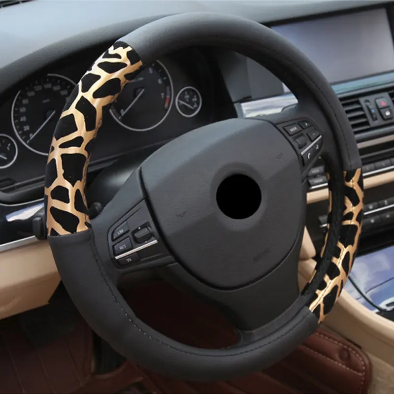 Lady Cute Leopard Print Fashion Leather Steering