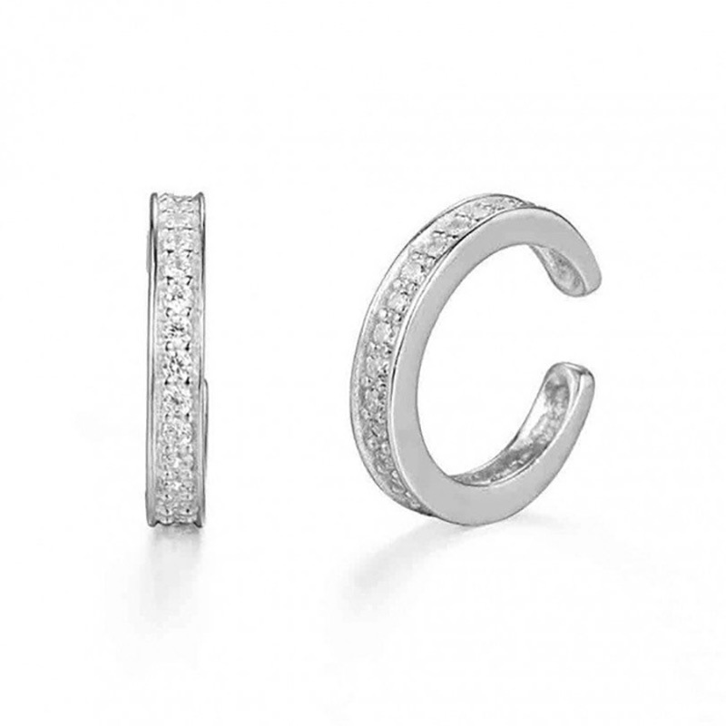 Nicole New Wish Single Row Diamond Earrings Female Korean Version Diamond Ear Clip Fashion All-Match Ear Jewelry Factory Direct Sales