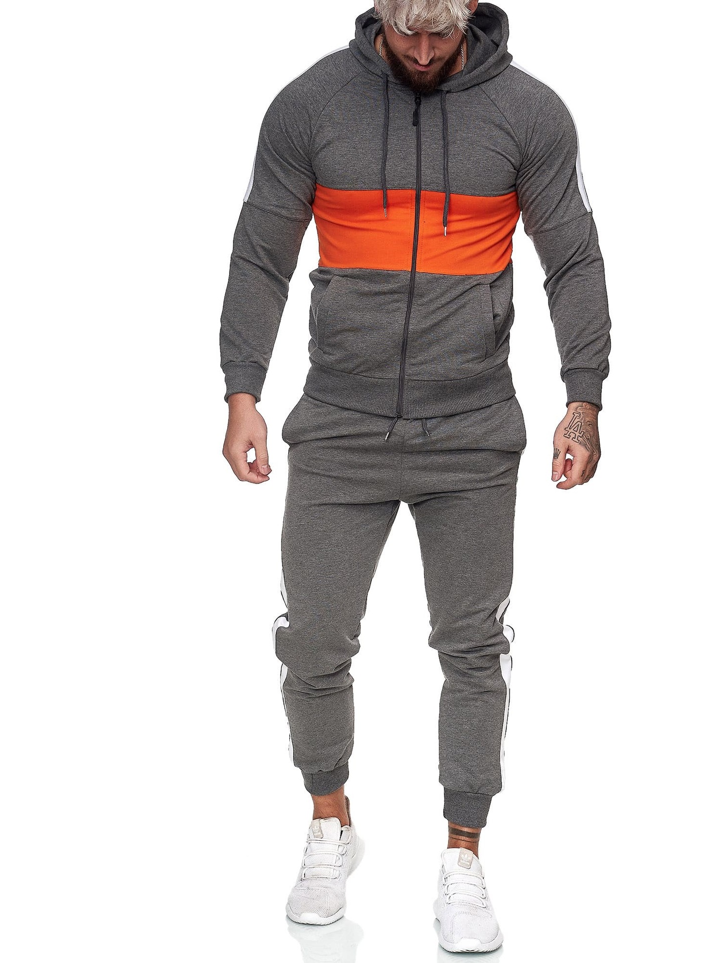 New Men's Sports Suit Color Matching Men's Casual Suit