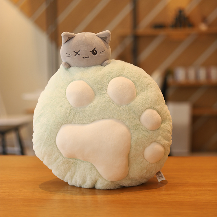 Plush Cat Paw Pillow Stuffed Funtional Cartoon Animal Quilt Home Sofa Decor Plushie Props — view 4