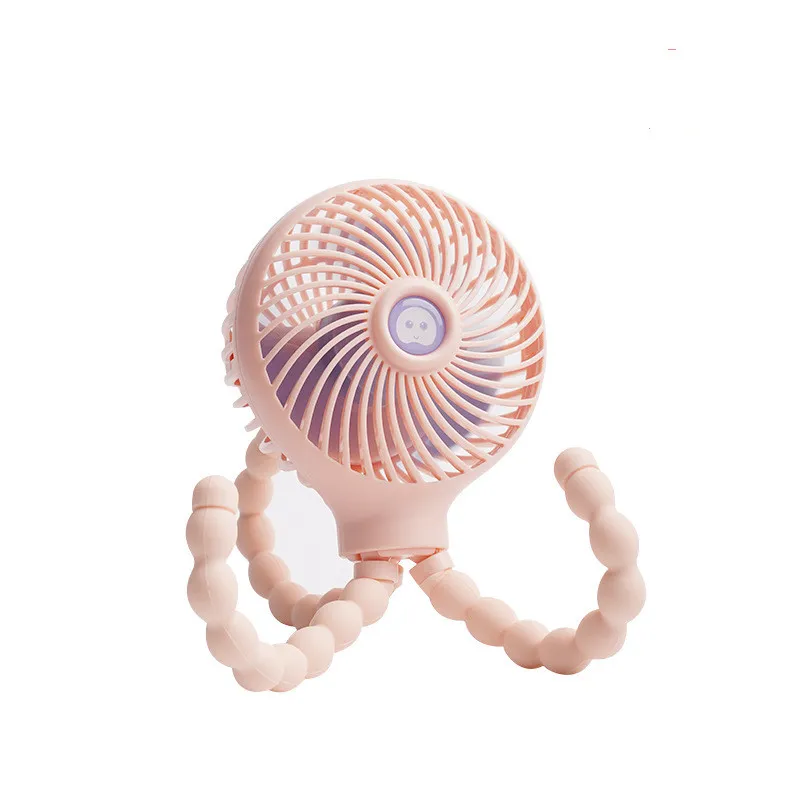 Octopus Deformed Folding Fan New USB Charging Mini Handheld Stroller Bed Small Fan Portable – image 9