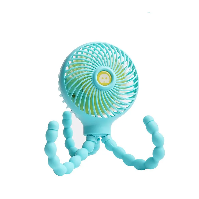 Octopus Deformed Folding Fan New USB Charging Mini Handheld Stroller Bed Small Fan Portable – image 8