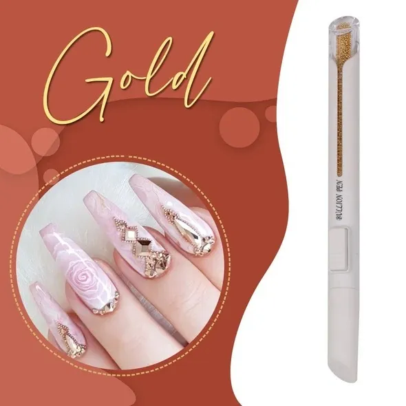 Nail Art Ball Point Drill Point Pen Ball Pen Nail Tools Point Drill Nail Silver Gold Ball Pen Golden - Shop at LoveMi