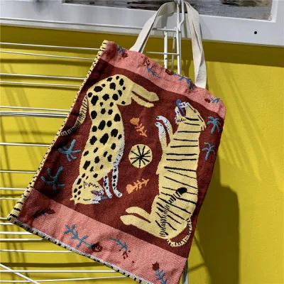 Creative Jacquard Shopping Bag, Eco Friendly Bag Decoration Girl Heart Art Pink - Shop at LoveMi