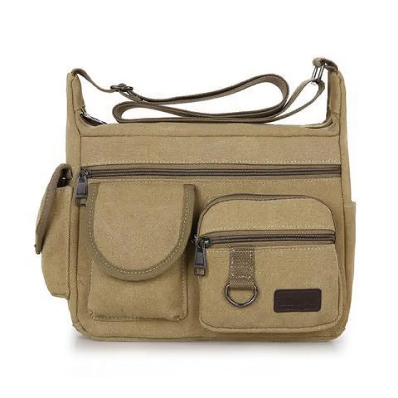 Canvas Bag Men'S Bags Shoulder Messenger Bag Korean Retro
