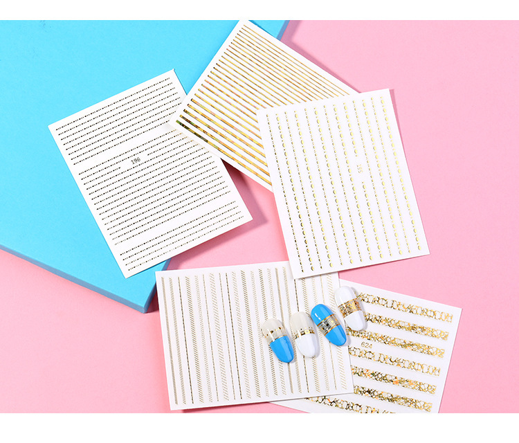 MEET ACROSS 12 Styles Charm 3D Colorful Nail Sticker Jewelry Design For Nails Sliders
