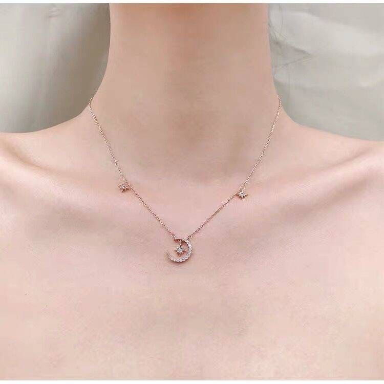 Korean Version Simple Temperament Star Moon Necklace