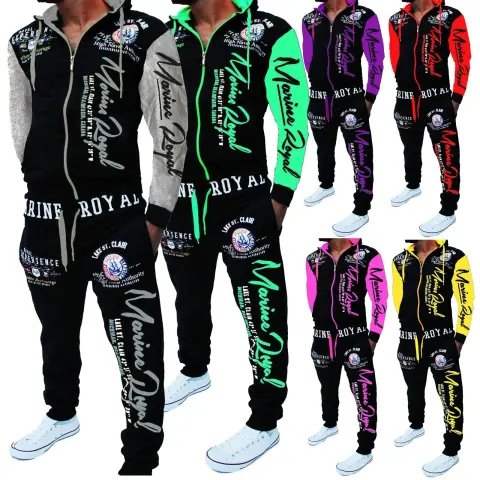 Men Tracksuit 2 Piece Tops and Pants Mens Sweat