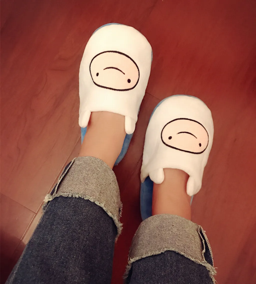 Adventure Time With Finn And Jake Plush Slippers Abao Old Leather Bag Root Cotton Drag Home Slippers Children's Gifts Adventure Time Surrounding - ...