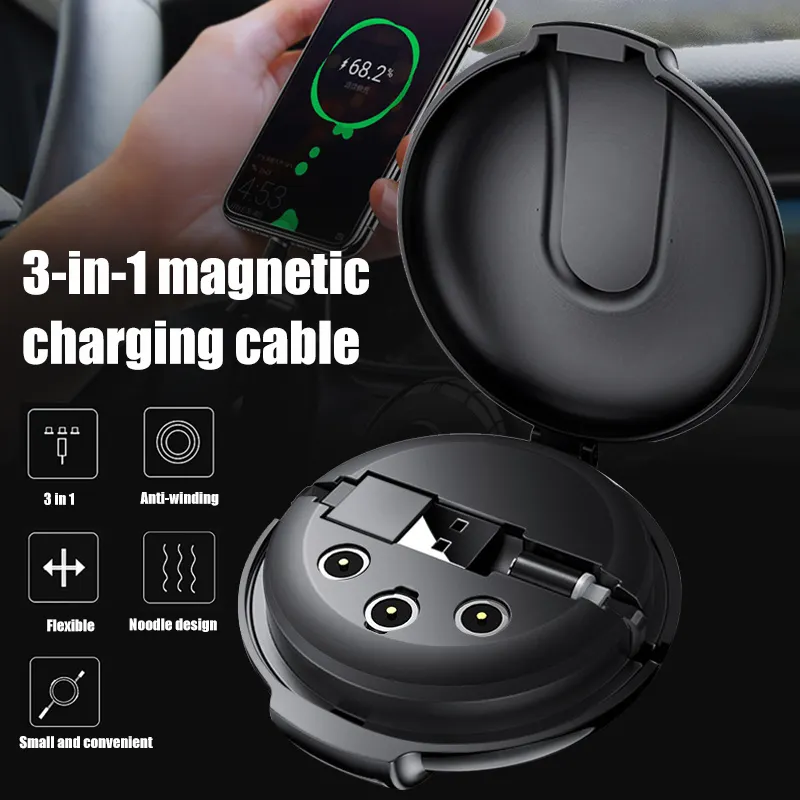 3-in-1 Magnetic Retractable Style Charger Portable Multifunctional Car Holder