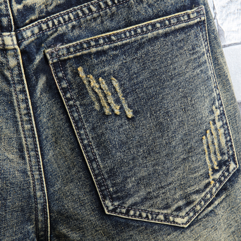 Title 1, Calças Jeans de Verão Masculinas com Patches Re...