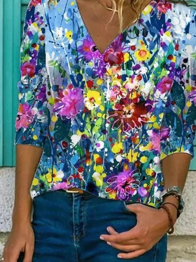 Loose T shirt Short Sleeve Shirt Fashion Print Top Color 3Xl - Shop at LoveMi