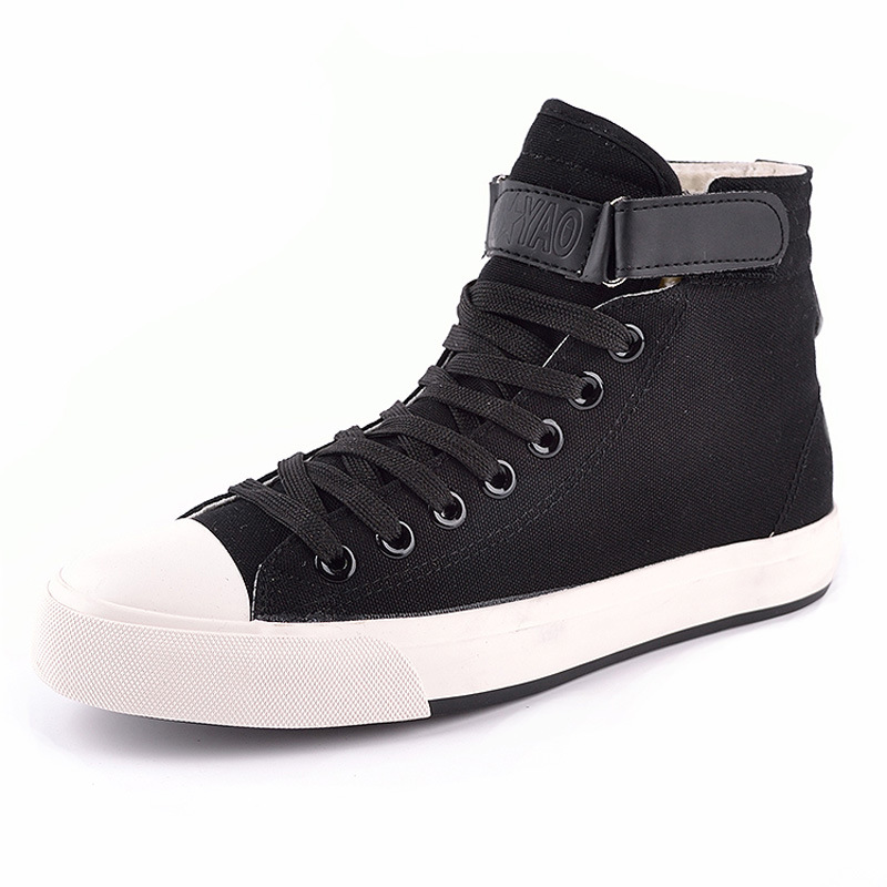 Title 3, White High Top Hip Hop Canvas Shoes Men