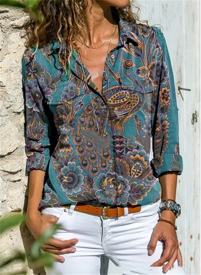 Fashion Loose Casual Ladies Long-sleeved Shirt