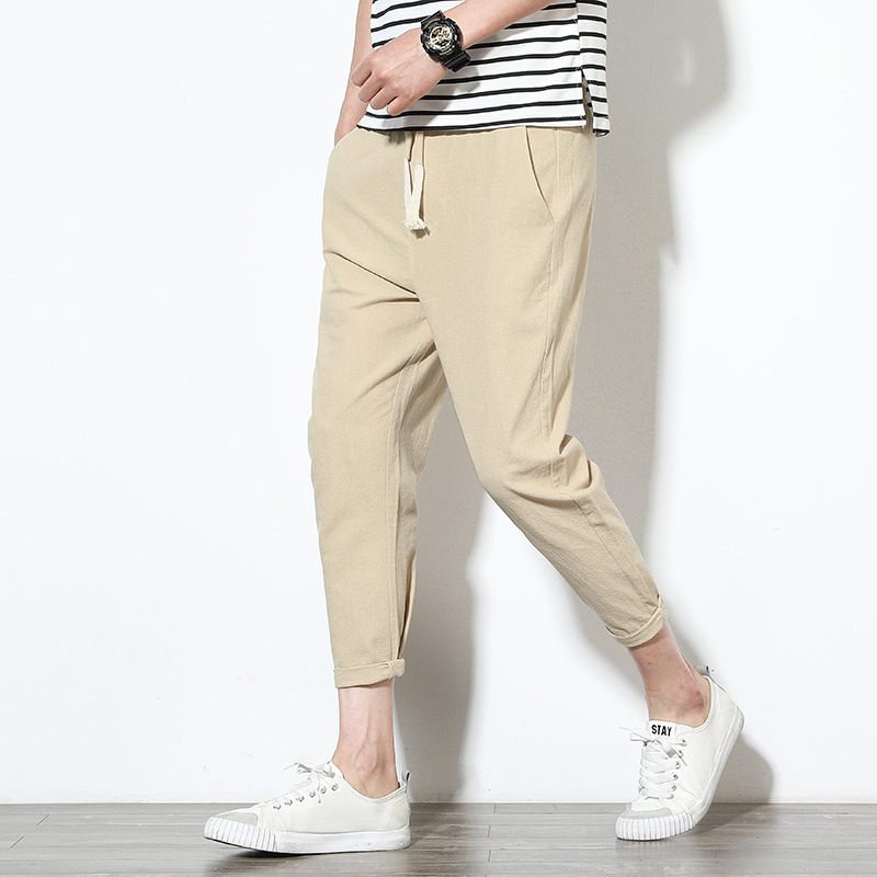 Title 2, Herren Haremshose Lose Japanische Cropped Hose ...