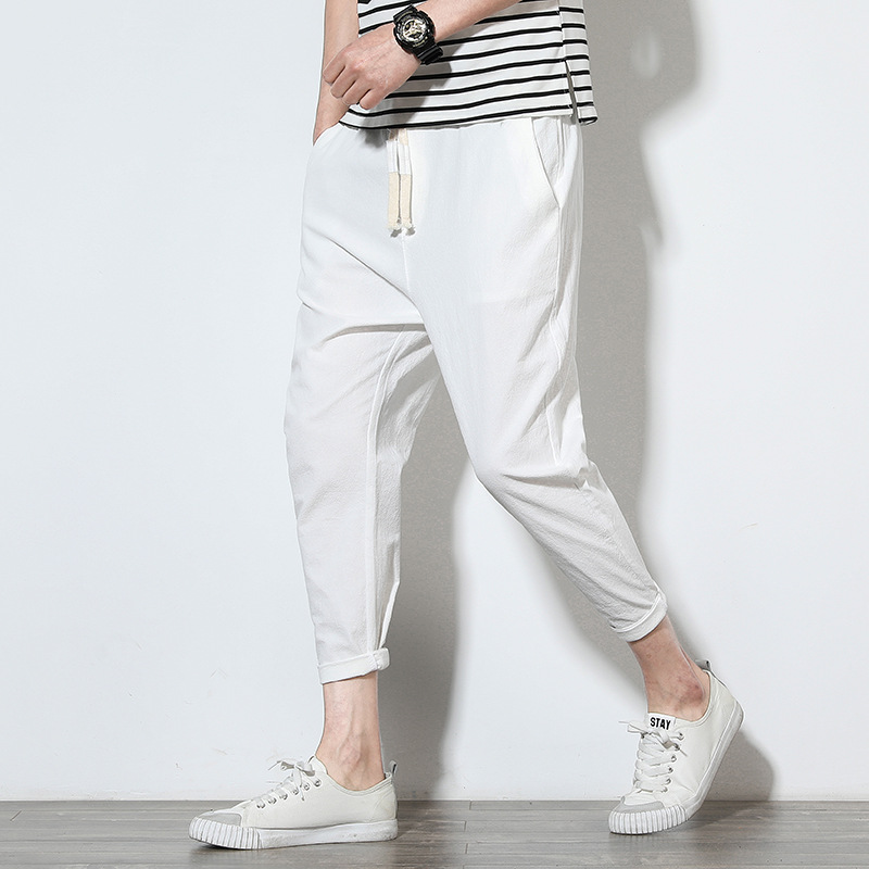 Title 5, Herren Haremshose Lose Japanische Cropped Hose ...