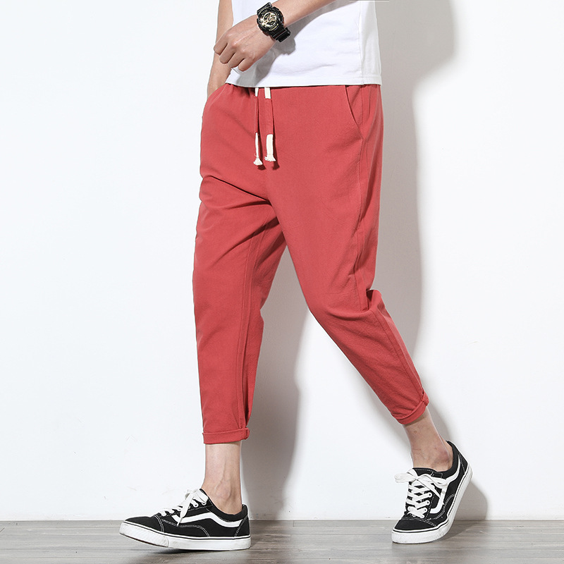 Title 7, Herren Haremshose Lose Japanische Cropped Hose ...