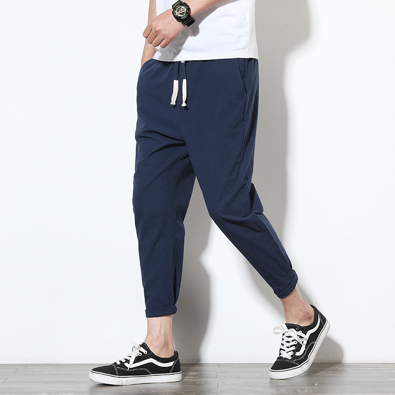 Title 8, Herren Haremshose Lose Japanische Cropped Hose ...