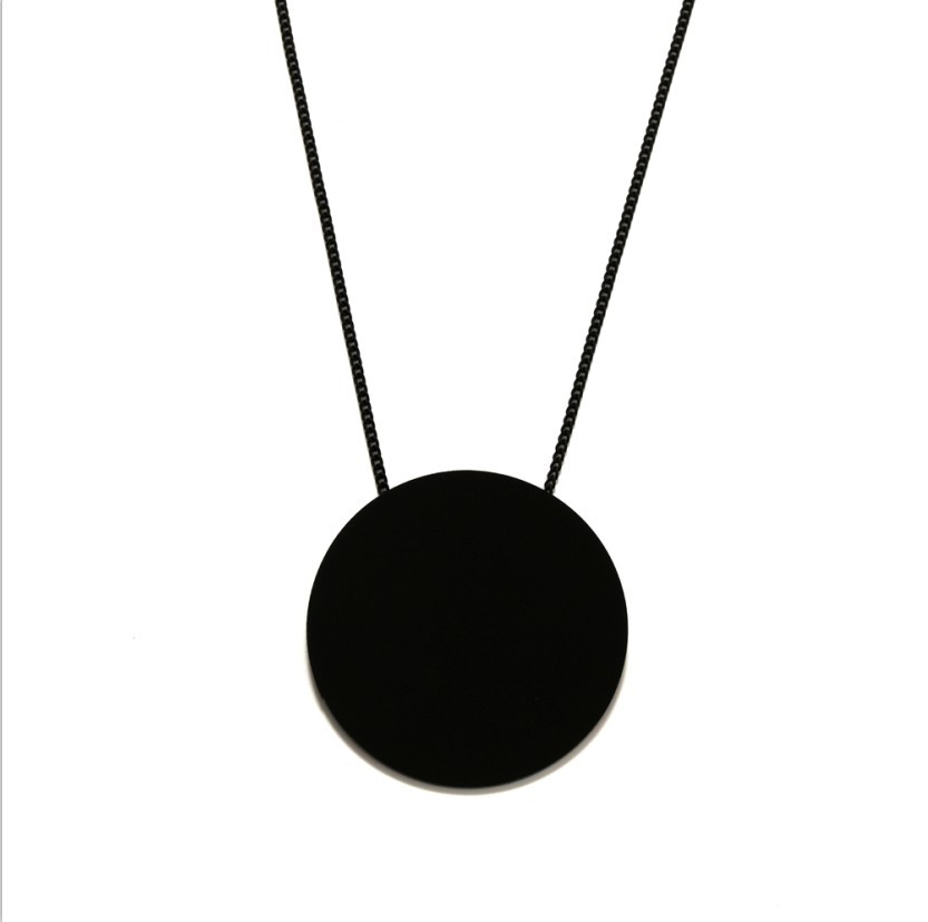 Fashion New Disc Pendant Necklace Sweater Chain Acrylic Plate