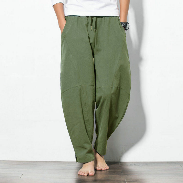 Cotton And Linen Lace Hip-hop Loose Fit Harem Pants