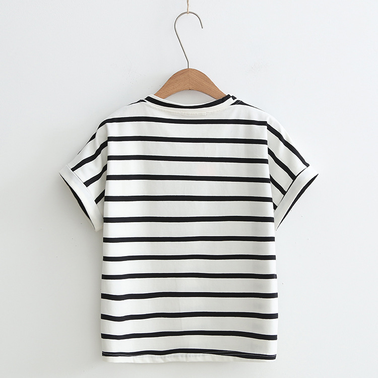 Women's Fashion Daisy Striped Short Sleeve