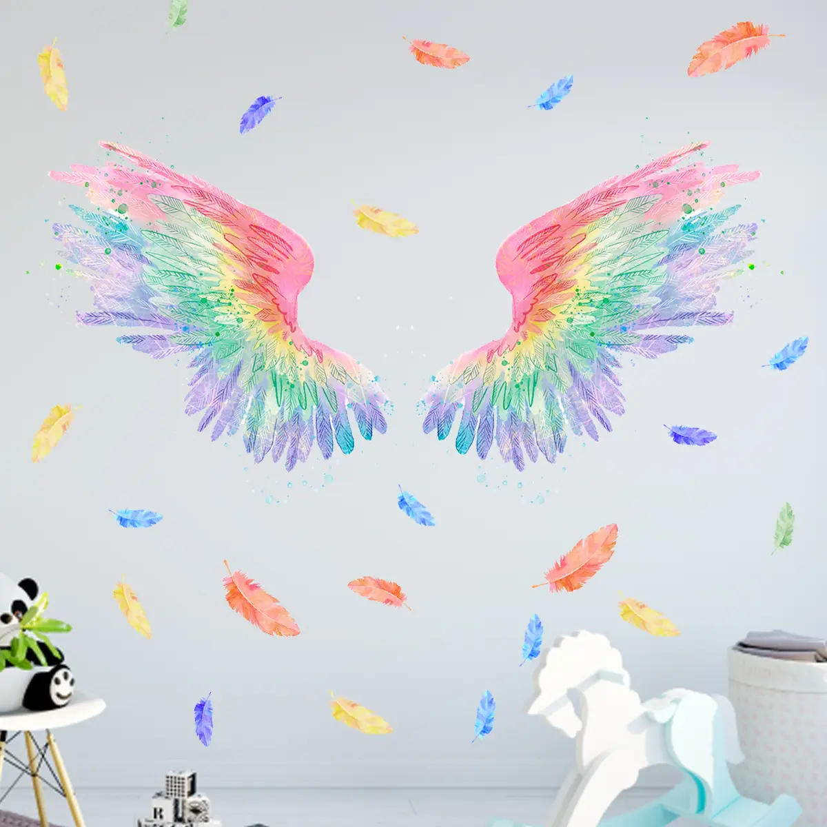 Colorful Color Angel Wings Net Red Wall