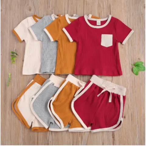 New Product Children'S Clothing Baby Pit Strip Pocket Top