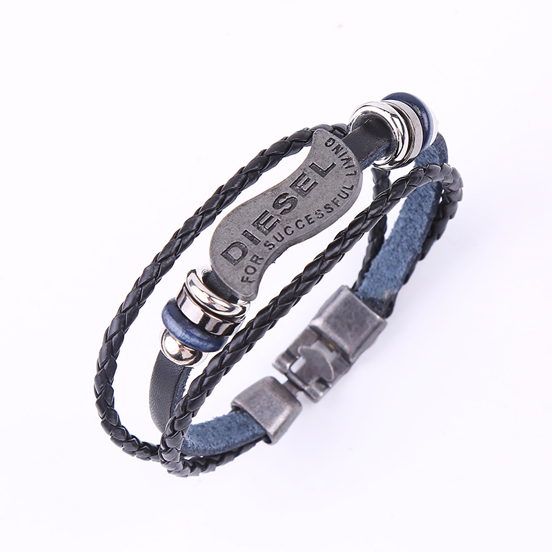 Punk Vintage Cowhide Multi-Layer Braided Bracelet